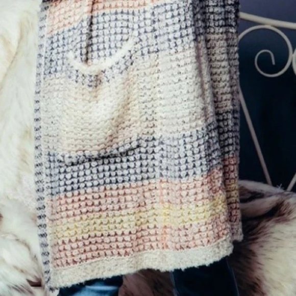 ✨4X HP✨ Oversized Boyfriend Striped Open Cardigan - M/L - Picture 9 of 15